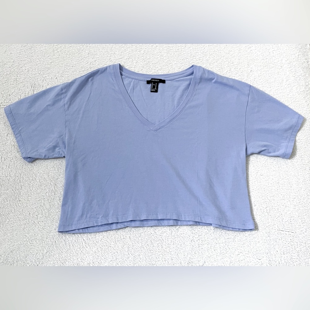 Forever 21 Crop Top Women’s Medium M Light Blue